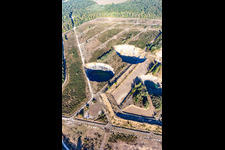 Terrain and overburden surfaces of the Potash salt mine open pit in Lenoncourt in Grand Est, France