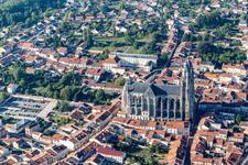 Aerial view of Basilica of Saint-Nicolas-de-Port in Saint-Nicolas-de-Port in the state Meurthe et Moselle, France
