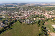 Town View of the streets and houses of the residential areas in Rosieres-aux-Salines in Grand Est, France