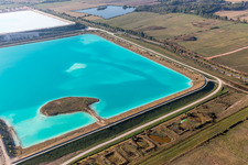 Aerial view of Salt pans in Rosières-aux-Salines in the state Meurthe et Moselle, France