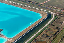 Aerial photograpy of Salt pans in Rosières-aux-Salines in the state Meurthe et Moselle, France