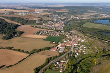 Aerial photograpy of Benedictine monastery/Prieuré bénédictin à Flavigny-sur-Moselle in Flavigny-sur-Moselle in the state Meurthe et Moselle, France