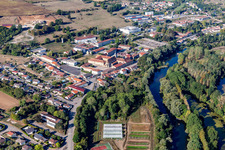 Benedictine monastery/Prieuré bénédictin à Flavigny-sur-Moselle in Flavigny-sur-Moselle in the state Meurthe et Moselle, France from above