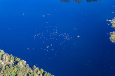 Aerial view of Breuil Lake in Flavigny-sur-Moselle in the state Meurthe et Moselle, France