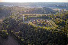 Aerial view of Fort de Bourlémont in Mont-lès-Neufchâteau in the state Vosges, France