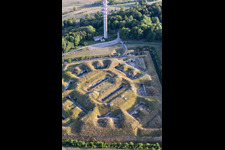 Aerial photograpy of Fort de Bourlémont in Mont-lès-Neufchâteau in the state Vosges, France