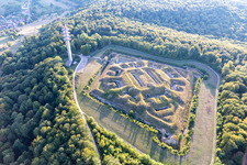 Fort de Bourlémont in Mont-lès-Neufchâteau in the state Vosges, France from above