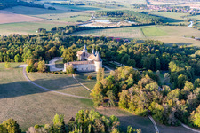 Aerial photograpy of Chateau de Bourlémont in Frebécourt in the state Vosges, France