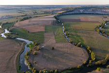 Mouth of the Chètre into the Meuse in Champougny in the state Meuse, France
