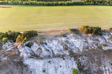 Aerial view of Paragliding launch sites above the Chètre in Champougny in the state Meuse, France
