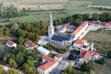 Basilica of Sion in Saxon-Sion in the state Meurthe et Moselle, France from a drone