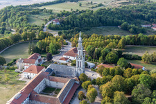 Basilica of Sion in Saxon-Sion in the state Meurthe et Moselle, France from above