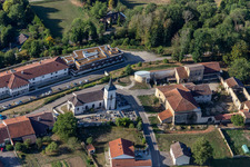 Aerial view of Dommartin-sur-Vraine in the state Vosges, France