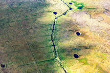Peat degradation on the moor fields in Fanoe in Syddanmark, Denmark