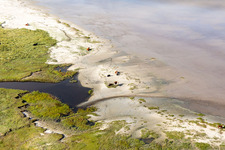 Beach landscape along the at the North Sea in Fanoe in Syddanmark, Denmark