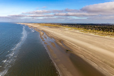 Beach landscape along the West coast of Northsea island in Fanoe in, Denmark