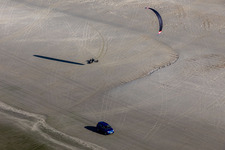 Beach landscape along the at the North Sea in Fanoe in Syddanmark, Denmark