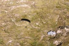 Aerial view of Bunker in the dunes in Fanø in the state South Denmark, Denmark