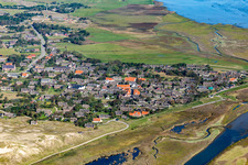 Village on marine coastal area of Norths sea wadden sea in the district Soenderho in Fanoe in Syddanmark, Denmark