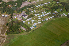 Aerial photograpy of Sønderho New Camping in Fanø in the state South Denmark, Denmark