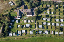 Oblique view of Sønderho New Camping in Fanø in the state South Denmark, Denmark
