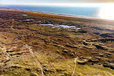 Aerial view of Wadden Sea National Park in Fanø in the state South Denmark, Denmark