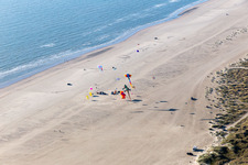 Kites on the west beach in Fanø in the state South Denmark, Denmark