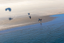 Fanoe Bath Beach in Fanø in the state South Denmark, Denmark from above