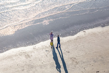 Drone recording of Fanoe Bath Beach in Fanø in the state South Denmark, Denmark
