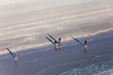 Fanoe Bath Beach in Fanø in the state South Denmark, Denmark from the drone perspective