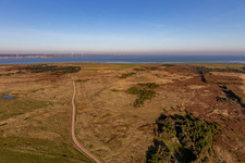Bird's eye view of Wadden Sea National Park in Fanø in the state South Denmark, Denmark
