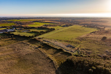 Aerial view of Wadden Sea National Park in Fanø in the state South Denmark, Denmark