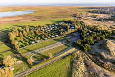 Aerial photograpy of Ny Camping, Sønderho in Fanø in the state South Denmark, Denmark