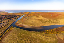 Coast landscape in national-parc wadden sea in Soenderho on the island Fanoe in Syddanmark, Denmark