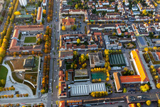 Aerial photograpy of Center in the district Ludwigsburg-Mitte in Ludwigsburg in the state Baden-Wuerttemberg, Germany