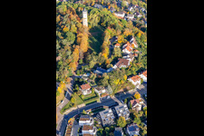 Aerial view of Structure of the observation tower Engelbergturm in Leonberg in the state Baden-Wurttemberg, Germany
