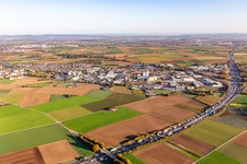 Aerial view of Industrial area on the A81 in Korntal-Münchingen in the state Baden-Wuerttemberg, Germany