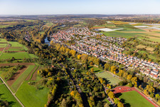 Aerial photograpy of Neckarhausen district in Nürtingen in the state Baden-Wuerttemberg, Germany