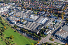 Aerial view of Metabo Works in Nürtingen in the state Baden-Wuerttemberg, Germany