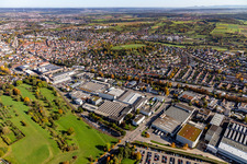 Aerial photograpy of Metabo Works in Nürtingen in the state Baden-Wuerttemberg, Germany