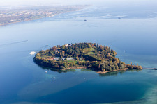 Island area Mainau with the village center in Konstanz in the state Baden-Wurttemberg, Germany
