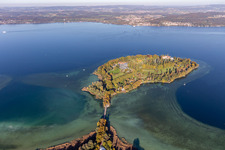 Aerial photograpy of Island area Mainau with the village center in Konstanz in the state Baden-Wurttemberg, Germany
