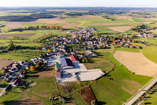 Aerial view of Village view from the south with Karl Schmid in the district Boll in Sauldorf in the state Baden-Wuerttemberg, Germany