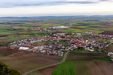 Aerial view of District Unterspiesheim in Kolitzheim in the state Bavaria, Germany