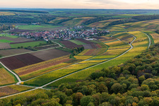 District Untereisenheim in Eisenheim in the state Bavaria, Germany from the plane