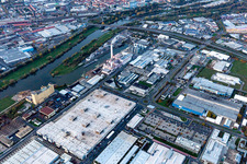 Aerial photograpy of Harbor in Schweinfurt in the state Bavaria, Germany
