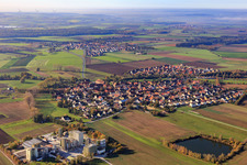 Village view from the northeast with CASEA GmbH in Sulzheim in the state Bavaria, Germany