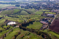Grounds of the Golf course at of Golfclub Steigerwald in Geiselwind e. V. in Geiselwind in the state Bavaria, Germany from above