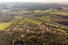Drone recording of Leisure Centre - Amusement Park Freizeit-Land Geiselwind in Geiselwind in the state Bavaria, Germany