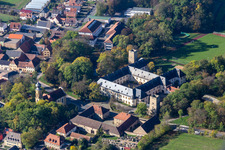Aerial photograpy of Count Schönborn's Palace Gaibach in the district Gaibach in Volkach in the state Bavaria, Germany
